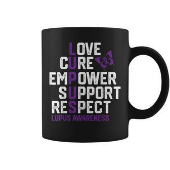 Love Care Empower Support Respect Lupus Awareness Coffee Mug | Mazezy