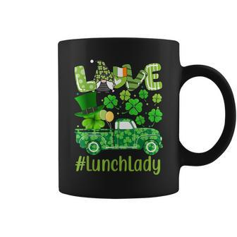 Love Lunch Lady Gnome Shamrock Saint Patricks Day Coffee Mug - Seseable