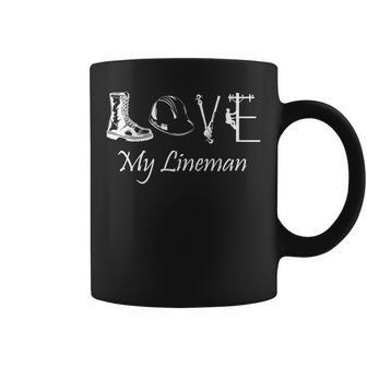 Love My Lineman Wife Husband Lineworker Girlfriend Linesman Coffee Mug | Mazezy