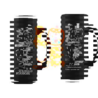 Love School Nurse Pumpkin Leopard Halloween Thanksgiving Coffee Mug - Thegiftio UK