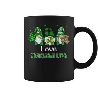 Love Teacher Life Gnome Leopard Shamrock Saint Patricks Day Coffee Mug - Thegiftio UK