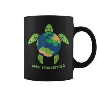Love Your Mother Earth Day Recycle Turtle Environment Coffee Mug | Mazezy
