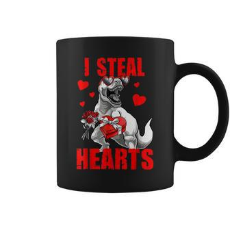 Lover I Steal Hearts Valentine Cute T Rex Valentines Day Coffee Mug - Seseable