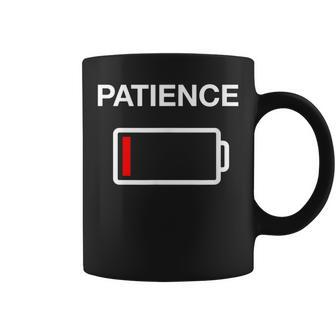 Low Patience Low Battery Mom Dad Funcle Battery Coffee Mug | Mazezy