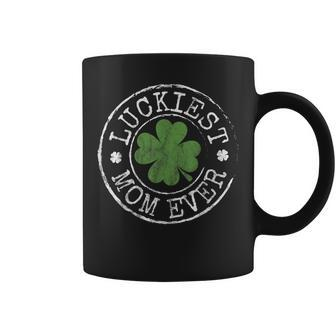 Luckiest Mom Ever Shamrocks Lucky Mother St Patricks Day Coffee Mug - Thegiftio UK