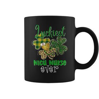 Luckiest Nurse Ever Nursing St Patricks Day Shamrock Leopard Coffee Mug - Seseable