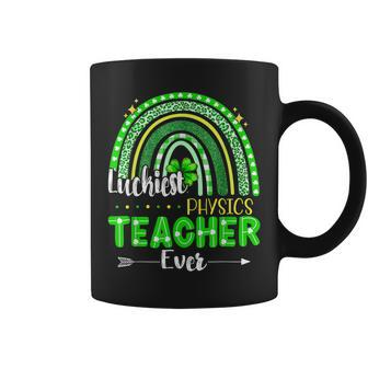 Luckiest Physics Teacher Ever Rainbow St Patricks Day Coffee Mug - Seseable