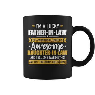 Lucky Fatherinlaw Of Awesome Daughterinlaw Gift For Mens Coffee Mug | Mazezy