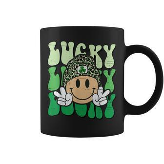 Lucky Leopard Smile Face Meme Funny St Patricks Day Women Coffee Mug - Thegiftio UK