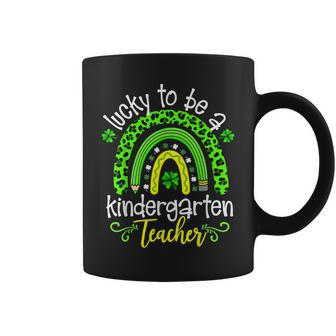 Lucky To Be A Kindergarten Teacher Rainbow St Patricks Day Coffee Mug - Seseable