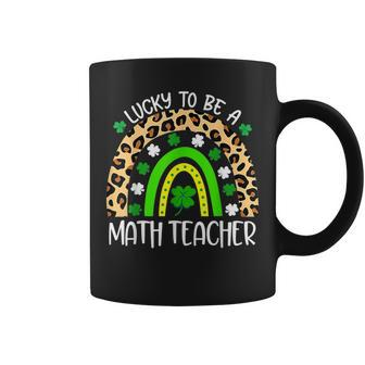 Lucky To Be A Math Teacher Rainbow St Patricks Day Coffee Mug - Thegiftio UK