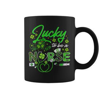 Lucky To Be A Nurse St Patricks Day Lucky Nurse Shamrock Coffee Mug - Seseable