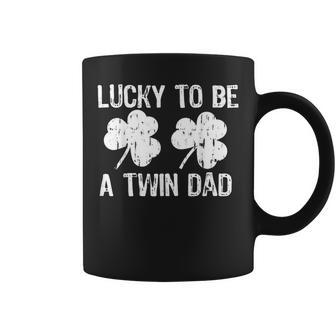 Lucky To Be A Twin Dad St Patricks Day Coffee Mug | Mazezy AU