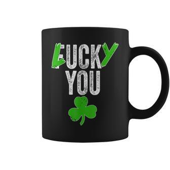 Lucky You Shamrock Irish Ireland St Patricks Day Vintage Coffee Mug | Mazezy