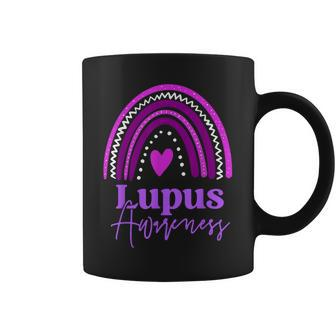 Lupus Awareness Month Purple Rainbow Heart For Women Coffee Mug | Mazezy
