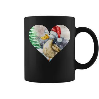 Lustige Ente Weihnachtsmütze Vintage Valentinstag Ente V2 Tassen - Seseable