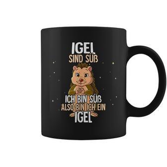 Lustiges Igel Tassen Igel sind süß, also bin ich einer Schwarz - Seseable