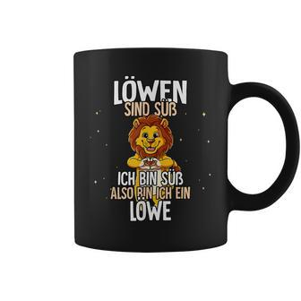 Lustiges Löwen-Tassen Ich bin süß, also bin ich ein Löwe – Motiv Tee - Seseable