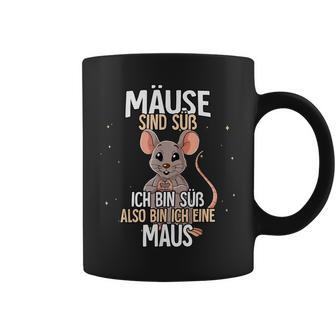 Lustiges Mäuse-Motiv Tassen, Ich bin eine Maus Spruch, Schwarz - Seseable
