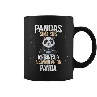 Lustiges Panda Tassen: Pandas sind süß - Ich bin ein Panda - Schwarz - Seseable