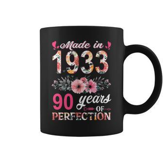 Made In 1933 Floral 90 Year Old 90Th Birthday Gifts Women Coffee Mug | Mazezy