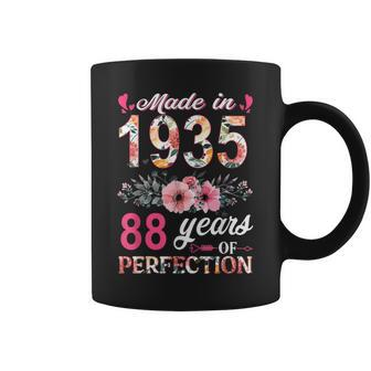 Made In 1935 Floral 88 Year Old 88Th Birthday Gifts Women Coffee Mug - Seseable