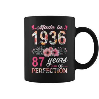Made In 1936 Floral 87 Year Old 87Th Birthday Gifts Women Coffee Mug | Mazezy