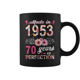 Made In 1953 Floral 70 Year Old 70Th Birthday Gifts Women Coffee Mug - Seseable