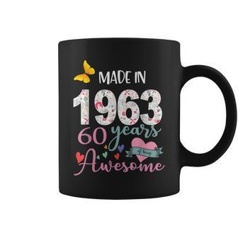 Made In 1963 Floral 60 Year Old 60Th Birthday Gifts Women Coffee Mug - Seseable