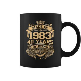 Made In 1983 40 Years Of Being Awesome 40Th Birthday Coffee Mug | Mazezy