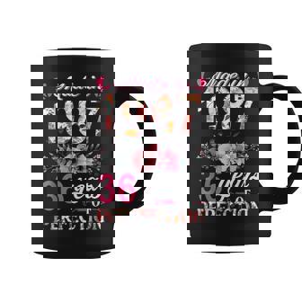 Made In 1987 Floral 36 Year Old 36Th Birthday Gifts Women Coffee Mug - Seseable