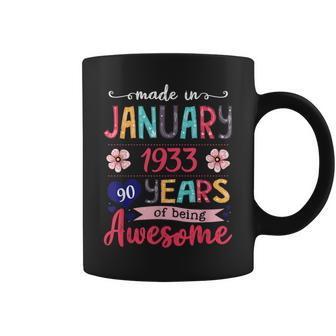 Made In January 1933 90Th Birthday January Girl Coffee Mug - Seseable