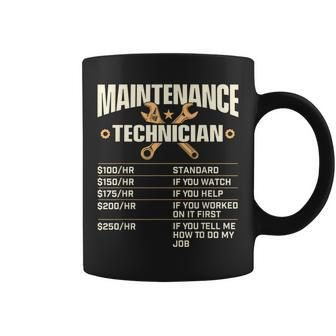 Maintenance Technician Hourly Rate - Handyman Repair Worker Coffee Mug - Seseable