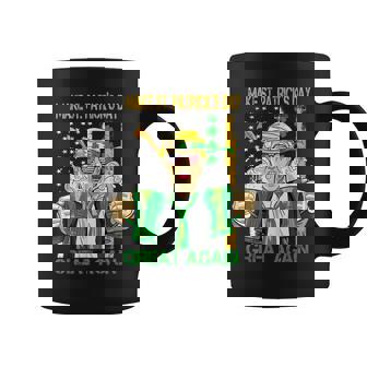 Make St Patricks Day Great Again Funny Trump Shamrock Beer Coffee Mug - Seseable