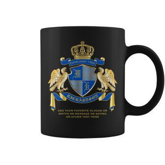 Make Your Own Coat Of Arms Blue Gold Eagle Emblem Coffee Mug - Seseable