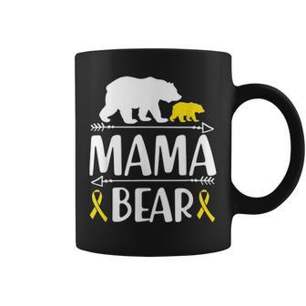 Mama Bear Childhood Cancer Awareness Gift Mom Of A Warrior Coffee Mug - Seseable