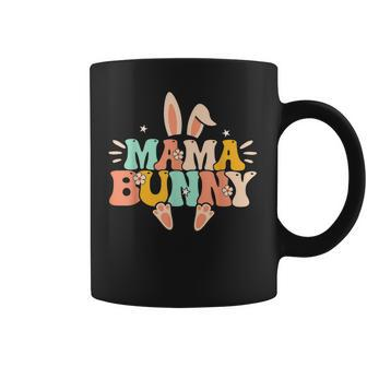 Mama Bunny Retro Groovy Bunny Mom Mommy Happy Easter Day Coffee Mug | Mazezy