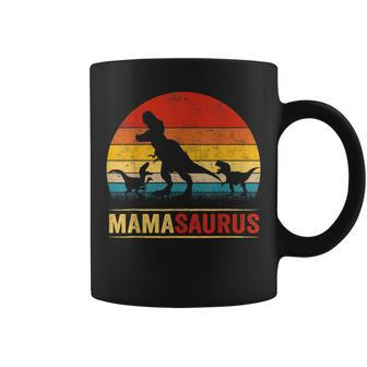 Mama Dinosaur T Rex Mamasaurus 2 Kids Family Matching Coffee Mug | Mazezy