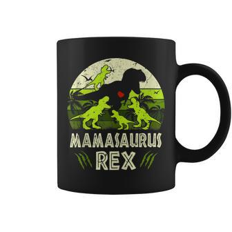 Mama Dinosaur T Rex Mamasaurus 4 Kids Matching Family Coffee Mug - Seseable