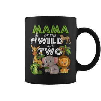 Mama Of The Wild Two Zoo Birthday Safari Jungle Animal Coffee Mug | Mazezy