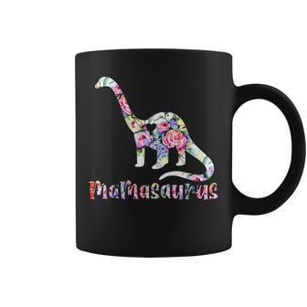 Mamasaurus Dinosaur Gift Cute Birthday Mom Dino Flowers Coffee Mug | Mazezy AU