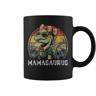 Mamasaurus T Rex Dinosaur Funny Mama Retro Family Matching Coffee Mug | Mazezy