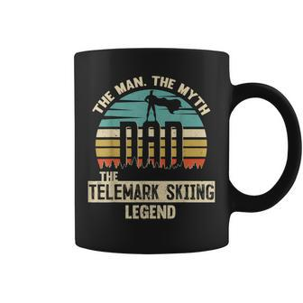 Man Myth Legend Dad Telemark Skiing Coffee Mug - Seseable