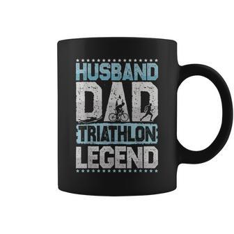 Marathon Husband Dad Triathlon Legend Triathlon Mens Coffee Mug | Mazezy