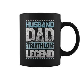 Marathon Husband Dad Triathlon Legend Triathlon Mens Gift For Womens Coffee Mug | Mazezy