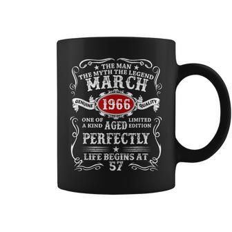 March 1966 The Man Myth Legend 57 Year Old Birthday Gifts Coffee Mug - Seseable