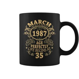 March 1987 The Man Myth Legend 35 Year Old Birthday Gifts Coffee Mug - Seseable