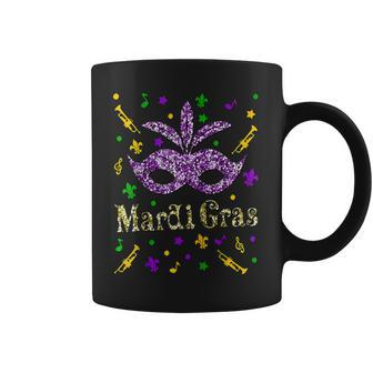 Mardi Gras 2023 Womens Girls Mask Beads New Orleans Party V2 Coffee Mug | Mazezy