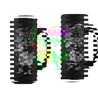 Mardi Gras Dabbing T Rex Dinosaur Mardi Grawr Bead Costume V3 Coffee Mug - Seseable