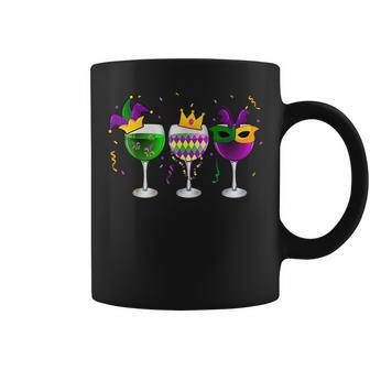 Mardi Gras Glass Of Wine Funny Drinking Wine Festival Parade Coffee Mug - Thegiftio UK